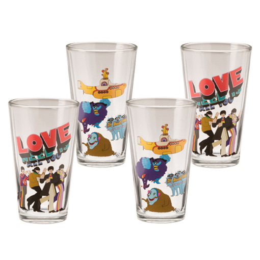 Picture of Beatles Glass: Yellow Submarine Glass Set