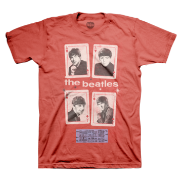 Picture of Beatles Adult T-Shirt: Vegas Cards & 1964 Ticket