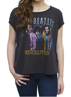 Picture of Beatles T-Shirt: Revolution Cosmo Cropped Tee Medium - Jrs/Ladies