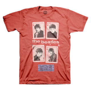 Picture of Beatles Adult T-Shirt: Vegas Cards & 1964 Ticket Small-Adult-Size