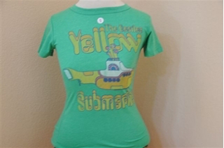 Picture of Beatles T-Shirt: Ladies Green Yellow Sub Large - Jrs/Ladies