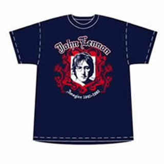 Picture of T-Shirt: John Lennon Crest Navy Small-Adult-Size