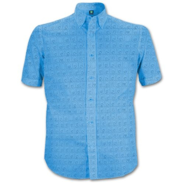 Picture of Beatles Dress Shirt: Blue Hard Day's Night Pattern