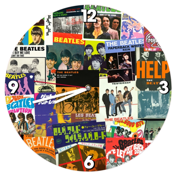 Picture of Beatles Clock: The Beatles Singles Covers Collage