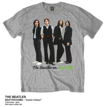 Picture of Beatles Adult T-Shirt: Beatles on Apple Iconic (Grey)
