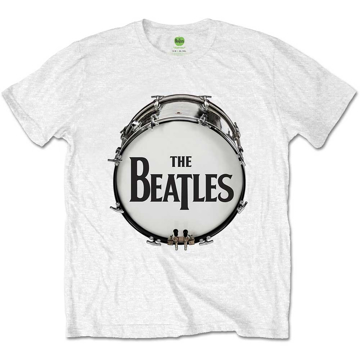 Picture of Beatles Adult T-Shirt: Drum Skin Logo - White