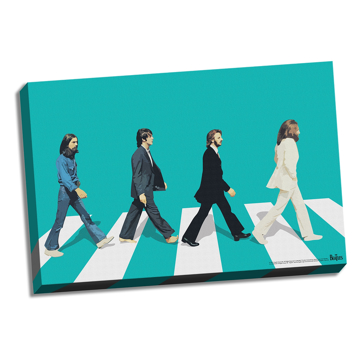 Picture of Beatles ART: 36"  X 24"  The Beatles Abbey Road Color Canvas