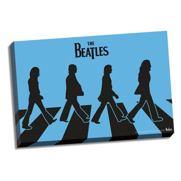 Picture of Beatles ART: 36"  X 24"  The Beatles Abbey Road Color Blue Canvas