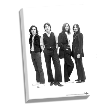 Picture of Beatles ART: The Beatles 1969 Group Pose White Background Stretched 24" x 36" Canvas
