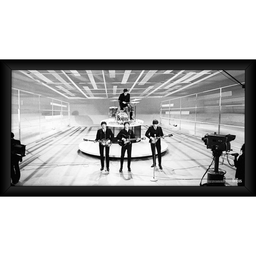 Picture of Beatles ART: The Beatles 'On Stage' Black and White 10x20 Framed Photo