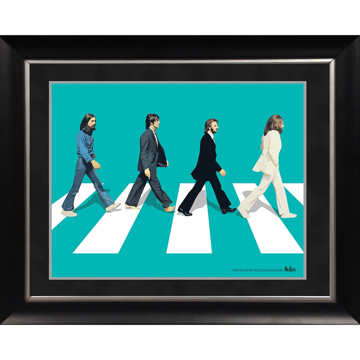 Picture of Beatles ART: The Beatles 'Abbey Road Teal Background' 11x14 Framed Photo