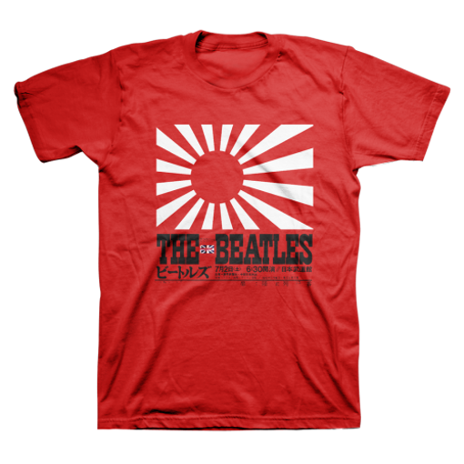 Picture of Beatles Adult T-Shirt: Beatles Rising Sun Red