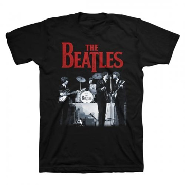 Picture of Beatles Adult T-Shirt: Beatles on Stage Red Logo
