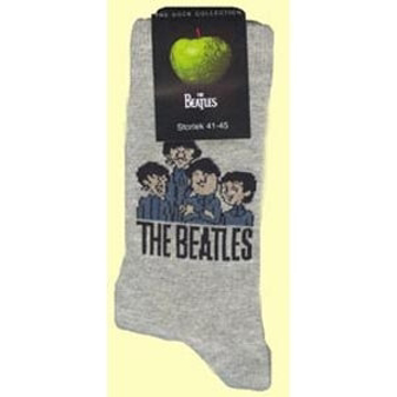 Picture of Beatles Socks: Men's Cartoon Group (Grey)