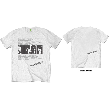 Picture of Beatles Adult T-Shirt: White Album Song Tracks - White Tee