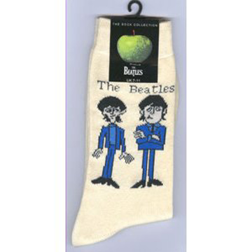 Picture of Beatles Socks: Men's Cartoon Standing (Cream)