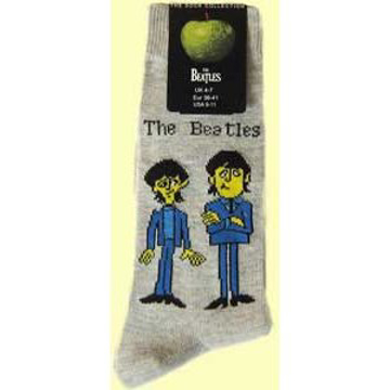 Picture of Beatles Socks: Men's Cartoon Standing (Grey)