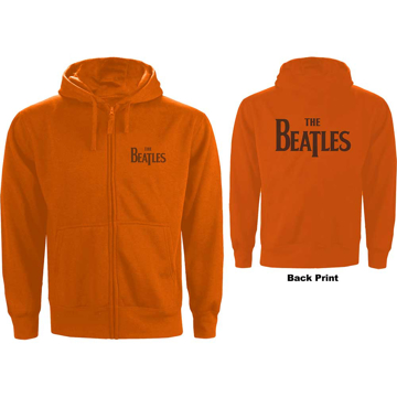 Picture of Beatles Hoodie:  Unisex Zipped Hoodie Drop T Logo in Orange