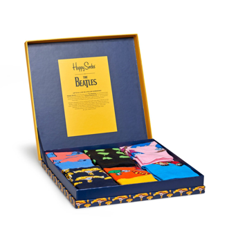 Picture of Beatles Socks: Happy Socks Unisex LP SIZE BOXSET 6 pairs of Yellow Submarine Socks