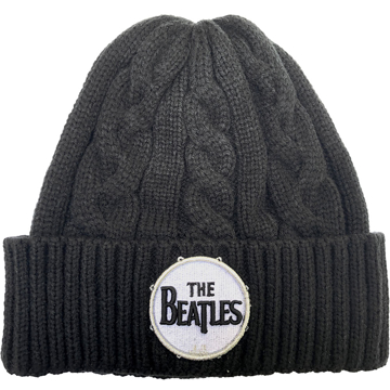 Picture of Beatles Beanie: Beatles Drum Logo Black Cable Knit