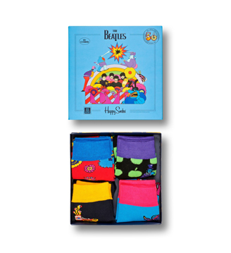 Picture of Beatles Socks: Happy Socks Kid's Box Set 4 Pairs of  Yellow Submarine Socks