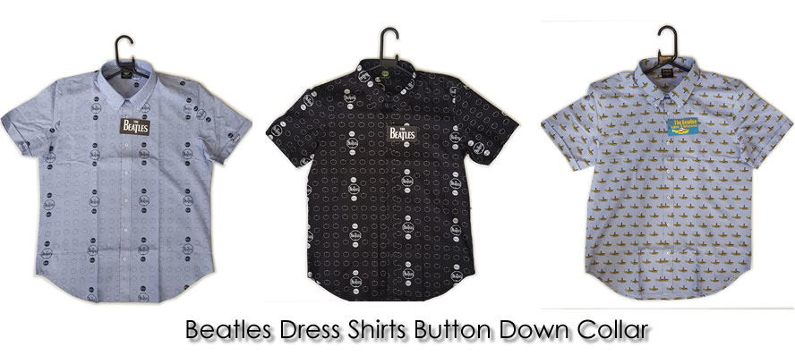 Beatles Dress Shirts Button Down Collar