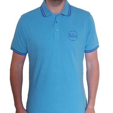 Picture of Beatles Polo Shirt: Drum Logo Light Blue