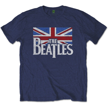 Picture of Beatles Adult T-Shirt: British Flag - Union Jack Navy