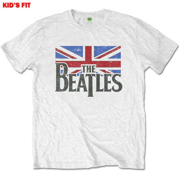 Picture of Beatles Kid Shirt: The Beatles Drop T Logo Flag - White