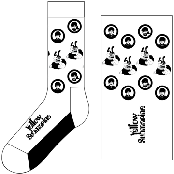 Picture of Beatles Socks: The Beatles Unisex Ankle Socks - Band & Meanies Monochrome