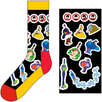 Picture of Beatles Socks: The Beatles Unisex Ankle Socks -  Portholes & Characters