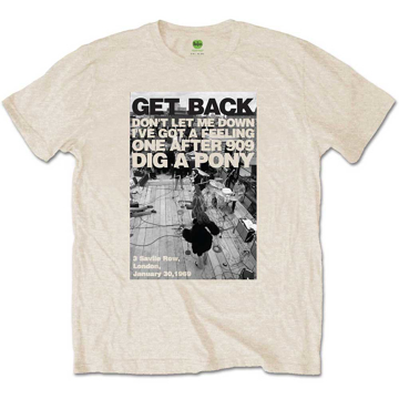 Picture of Beatles Adult T-Shirt: Beatles Get Back Rooftop Songs Sand