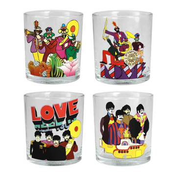 Picture of Beatles Drinkware: The Beatles Yellow Submarine 10 oz. Glass Set of 4