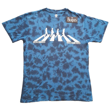 Picture of Beatles Adult T-Shirt: Abbey Road Crossing Dip Dye Blue