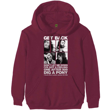 Picture of Beatles Hoodie: Get Back Faces Pullover with Hood Maroon