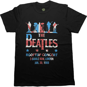 Picture of Beatles Adult T-Shirt: Beatles Get Back Rooftop Color Flag